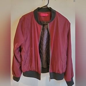 Woman Burgundy Bomber Jacket